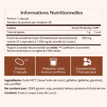 Cannelle de Ceylan Concentrée 7200 mg